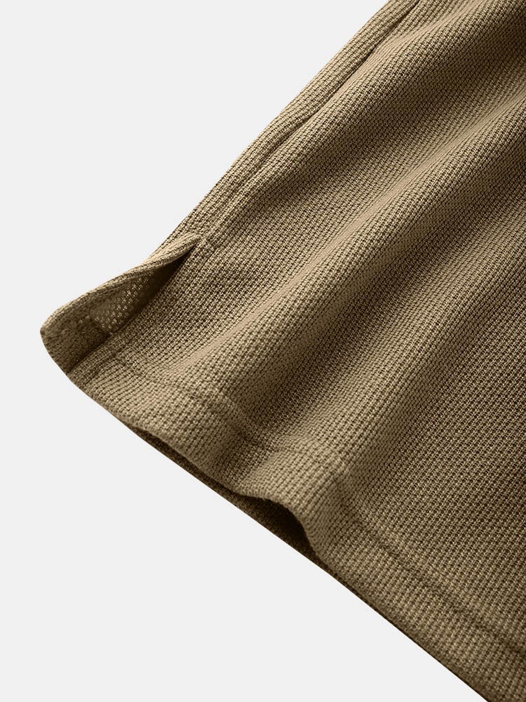 Men's Knit Solid Color Applique T-Shirt | Loose Short Sleeve Hooded Style