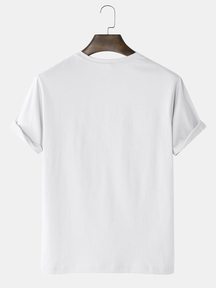 Men's 100% Cotton Cartoon Animal Graphic T-Shirt | Short Sleeve Casual Style