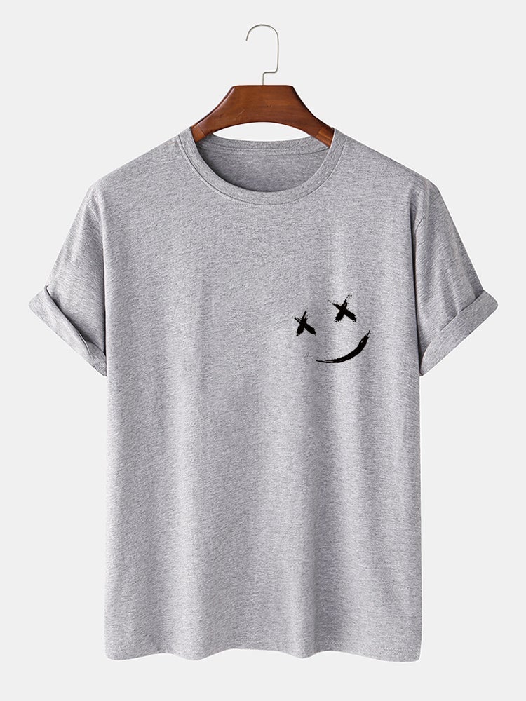 Men's 100% Cotton Grimace Print T-Shirt | O-Neck Casual Short Sleeve
