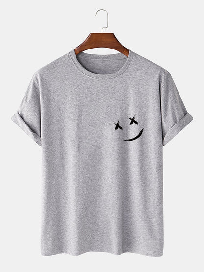 Men's 100% Cotton Grimace Print T-Shirt | O-Neck Casual Short Sleeve