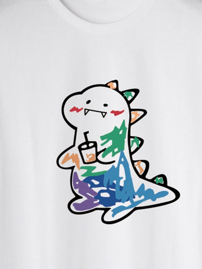 Men's 100% Cotton Cartoon Animal Graphic T-Shirt | Short Sleeve Casual Style