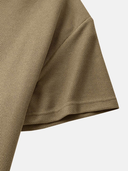 Men's Knit Solid Color Applique T-Shirt | Loose Short Sleeve Hooded Style
