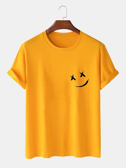 Men's 100% Cotton Grimace Print T-Shirt | O-Neck Casual Short Sleeve