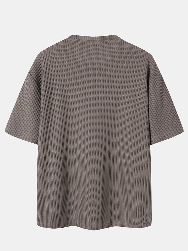 Men's Knitted T-Shirt | Casual Embroidered Pattern Short Sleeve