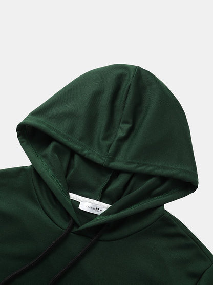 Men's Solid Color Casual T-Shirt | Short Sleeve Drawstring Hooded Style