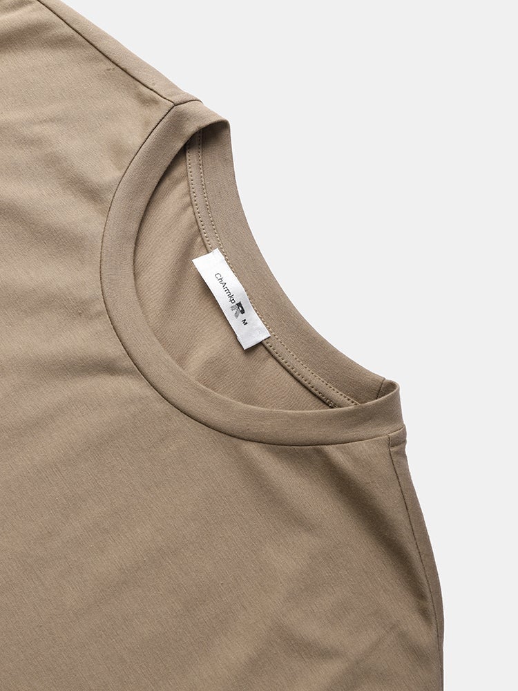Men's Script Print Two-Tone Stitching T-Shirt | Casual Short Sleeve Style