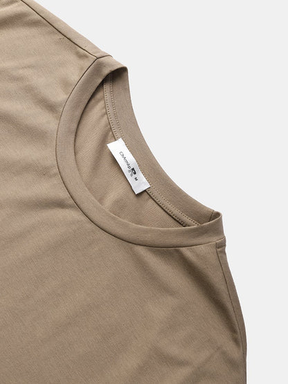 Men's Script Print Two-Tone Stitching T-Shirt | Casual Short Sleeve Style