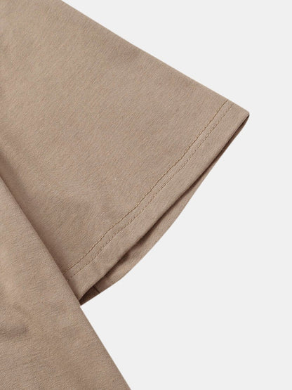 Men's Letter Embroidered Colorblock T-Shirt | Street Style Short Sleeve Patchwork