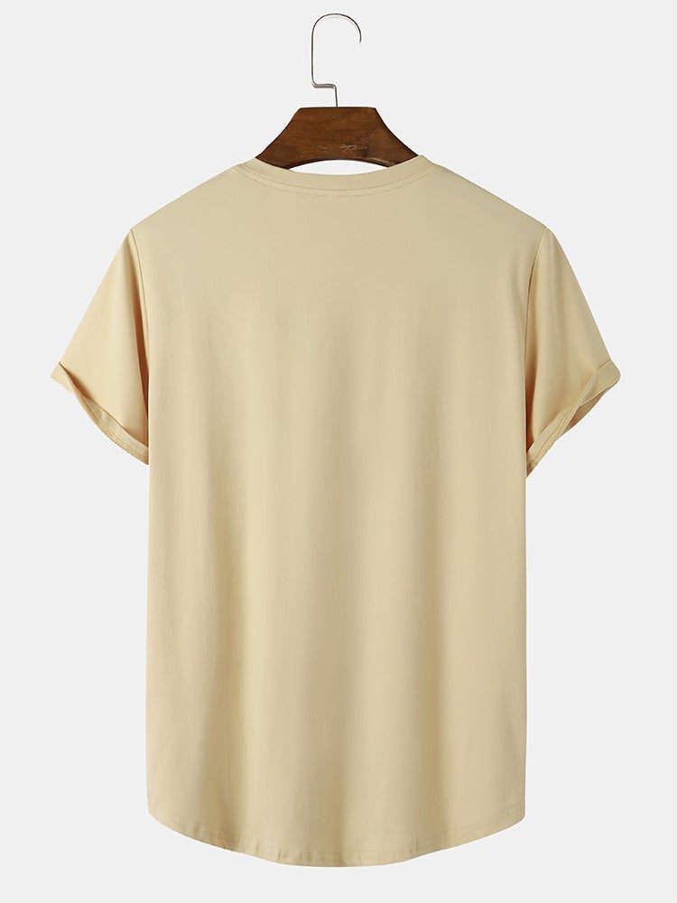 Men's Graffiti Smile Print T-Shirt | Casual Short Sleeve with Curved Hem