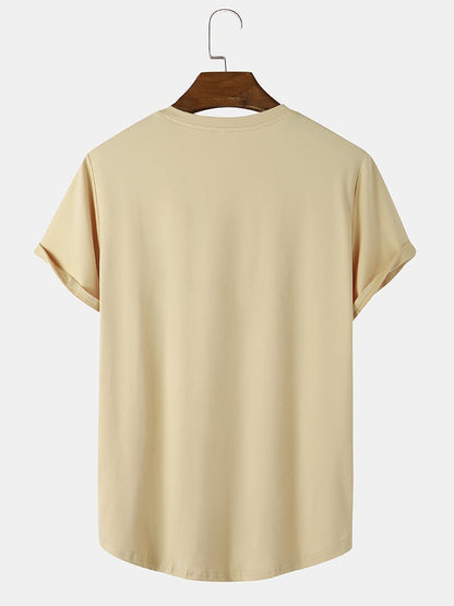 Men's Graffiti Smile Print T-Shirt | Casual Short Sleeve with Curved Hem