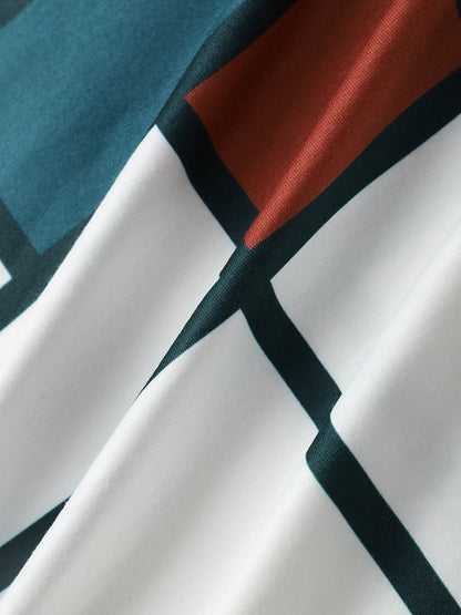 Men's Color Block Design T-Shirt | Crew Neck Short Sleeve Style