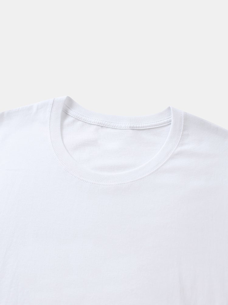 Men's 100% Cotton Hand Circle Print T-Shirt | Crew Neck Preppy Short Sleeve Style