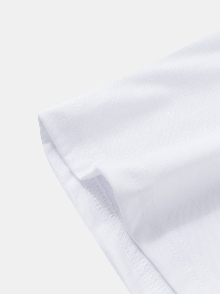 Men's Two-Tone Cotton T-Shirt | Casual Short Sleeve with Drawstring Hood