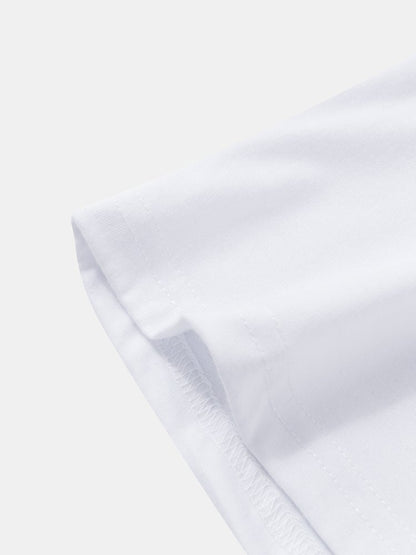Men's Two-Tone Cotton T-Shirt | Casual Short Sleeve with Drawstring Hood