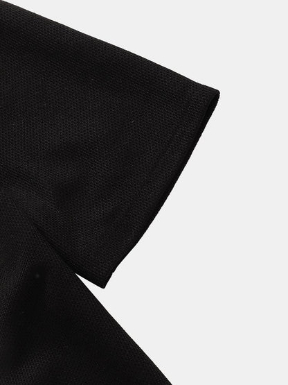 Men's Block Stripe Stitching T-Shirt | Knitted Preppy Short Sleeve Style