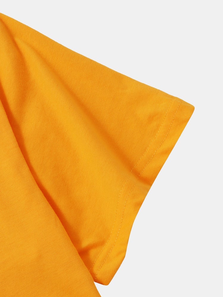 Men's Solid Color Basics T-Shirt | Short Sleeve Drawstring Hooded Style