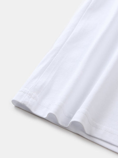 Men's 100% Cotton Umbrella Print T-Shirt | Crew Neck Casual Short Sleeve