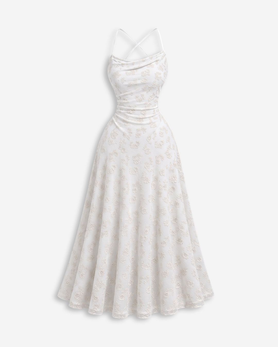 Bonus Cloth's Backless Tie-Up Strap Maxi Dress in Classic White