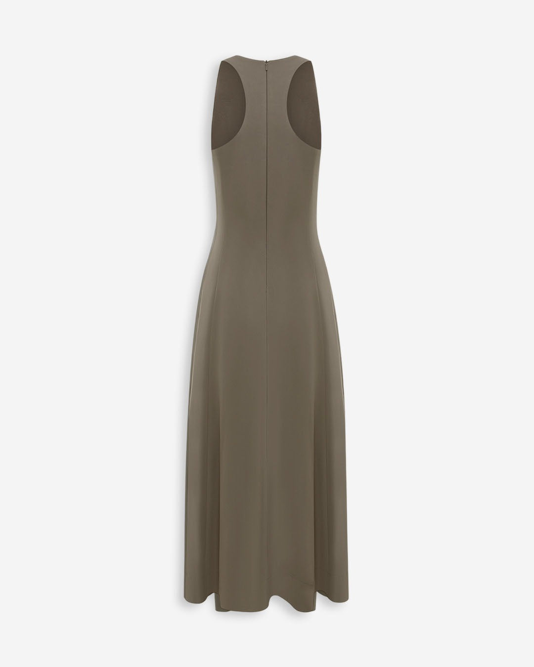 Racerback Round Neck Sleeveless Maxi Dress in Mocha Brown