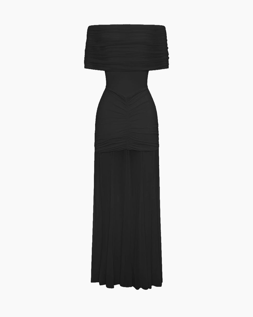 Bardot Bodycon Maxi Dress in Soft Black