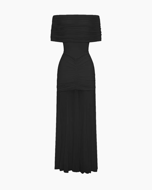 Bardot Bodycon Maxi Dress in Soft Black