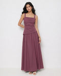 Spaghetti Strap Top and Fit & Flare Skirt Set in Amaranth Purple