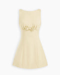Bow Detail Fitted Mini Dress in Cream
