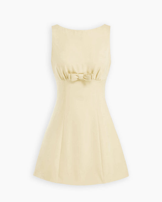 Bonus Cloth's Bow Detail Fitted Mini Dress in Cream