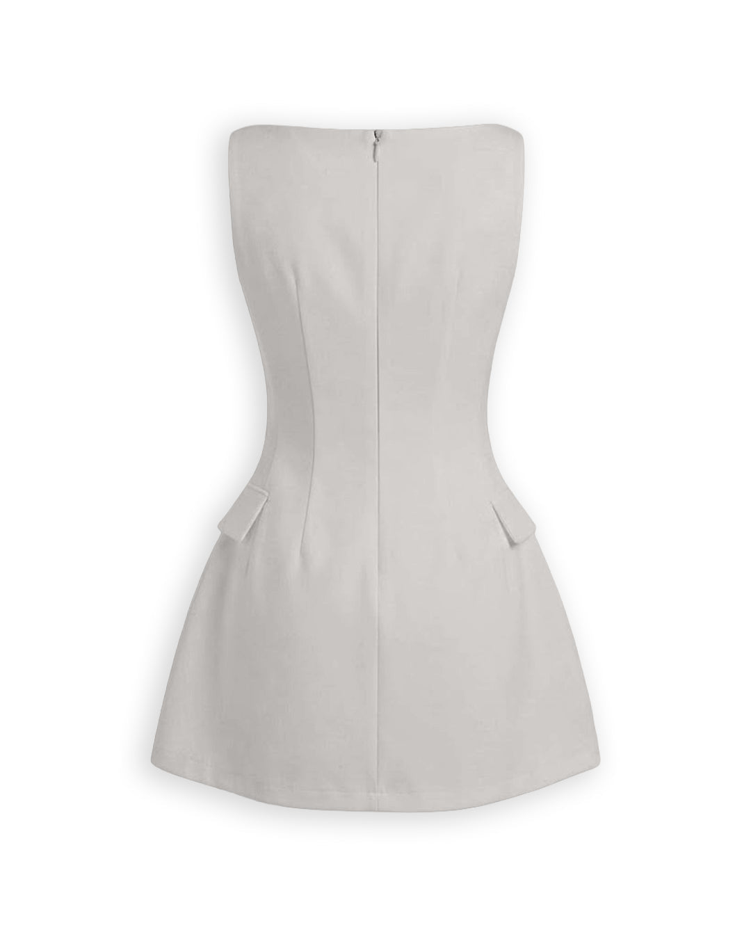 Bonus Cloth's Button Detail Sleeveless Mini Dress in Light Grey